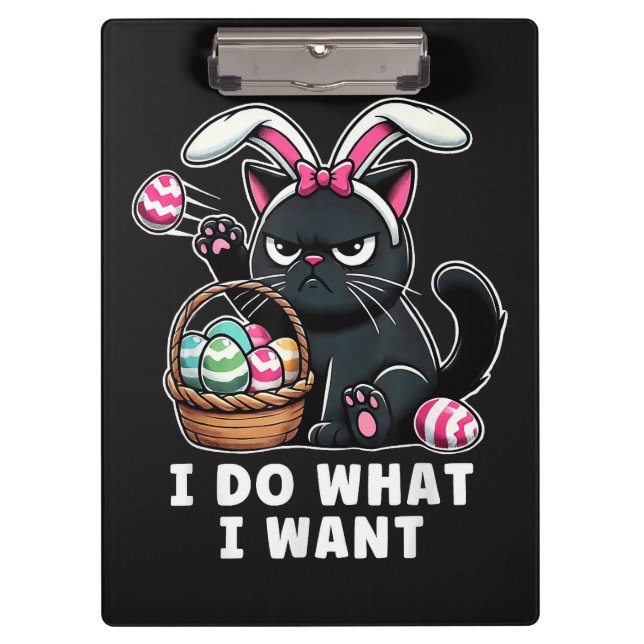 ich mache was ich will Ostern Katze Klemmbrett (Vorderseite)