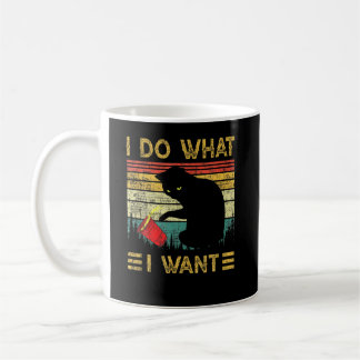 Ich mache was ich will Vintage Schwarze Katze Rote Kaffeetasse