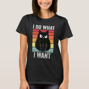 Ich mache was ich will Vintage wütende Katze T-Shirt