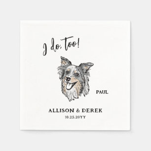 Ich mache zu Border Collie Dog Weddin Serviette
