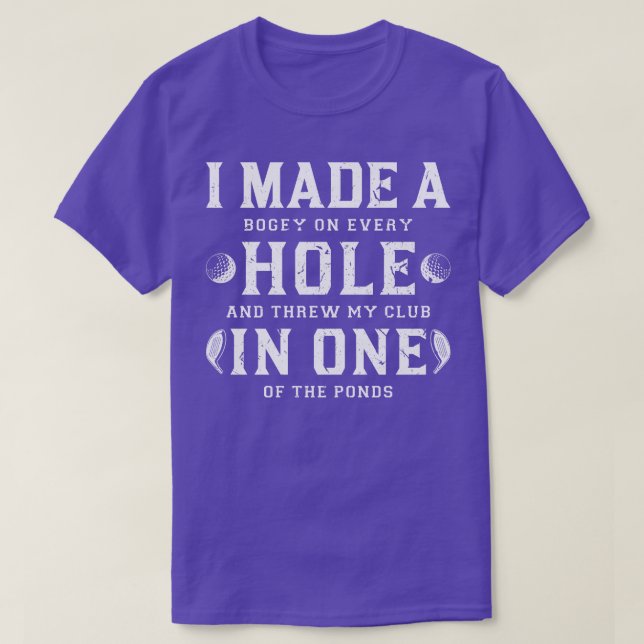 Ich machte ein Loch in einem Golf T-Shirt (Design vorne)