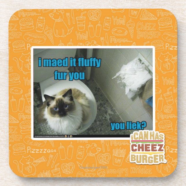 Ich maed es flaumiger Pelz Sie Getränkeuntersetzer (Vorderseite)