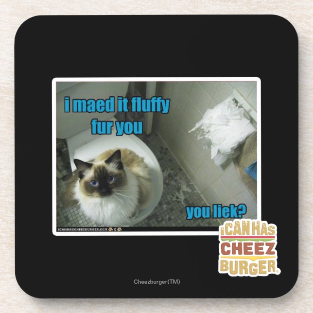 Ich maed es flaumiger Pelz Sie Getränkeuntersetzer (Vorderseite)