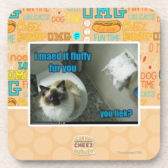 Ich maed es flaumiger Pelz Sie Untersetzer (Vorderseite)