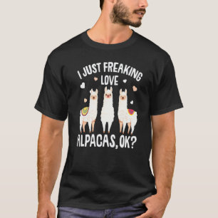 Ich mag Alpakas einfach wirklich gerne Mädchen Fra T-Shirt