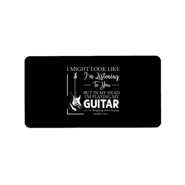 Ich mag aussehen, als höre ich dir Musik-Gitarre Adressaufkleber (Vorne)