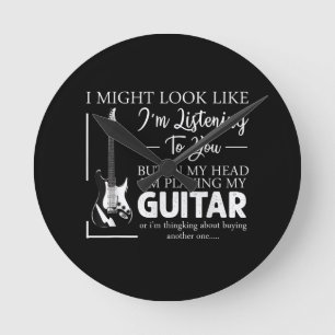 Ich mag aussehen, als höre ich dir Musik-Gitarre Runde Wanduhr
