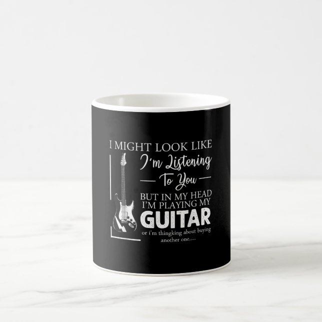 Ich mag aussehen, als höre ich dir Musikgitarre Kaffeetasse (Mittel)