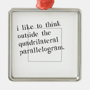 Ich mag außerhalb des Kastens denken Silbernes Ornament