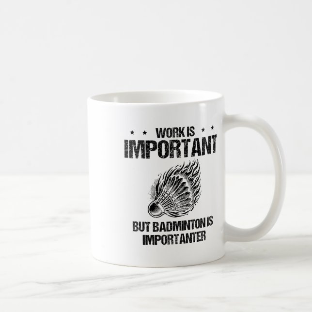 Ich mag Badminton Player Shuttle wirklich Kaffeetasse (Rechts)