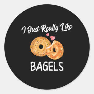 Ich mag Bagels National Bagel Day Foodi Runder Aufkleber