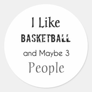 Ich mag Basketball und vielleicht 3 Leute Runder Aufkleber