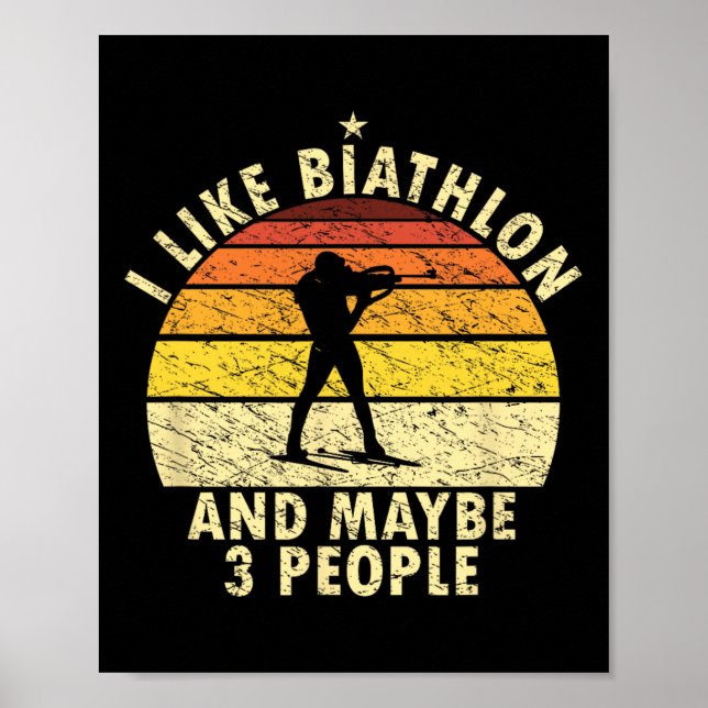 Ich mag Biathlon Funny Biathlonist Wintersport Cro Poster (Vorne)