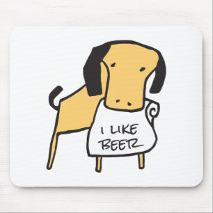Ich mag Bier, lustiges Design Mousepad