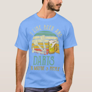 Ich mag Bier trinken Darts vielleicht 3 Personen T-Shirt