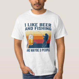 Ich mag Bier und Fischen T-Shirt