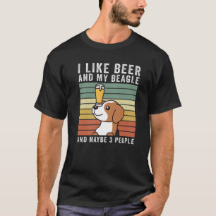 Ich mag Bier und meinen Beagle Retro Vintage Hund T-Shirt