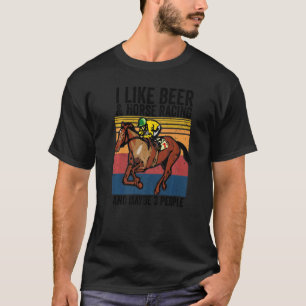 Ich mag Bier und Pferderennen Pferderennen Derby-T T-Shirt