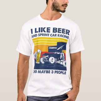 Ich mag Bier und Sprint-Auto-Rennen und ich T-Shirt