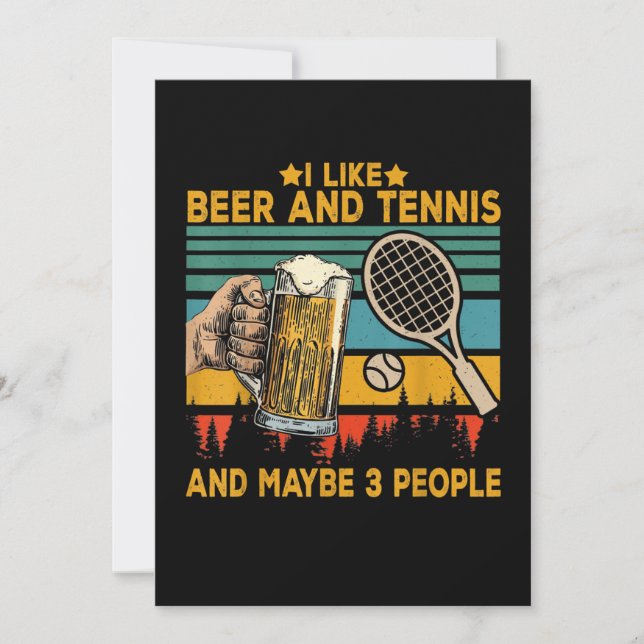 Ich mag Bier und Tennis, vielleicht 3 Leute lustig Save The Date (Vorderseite)