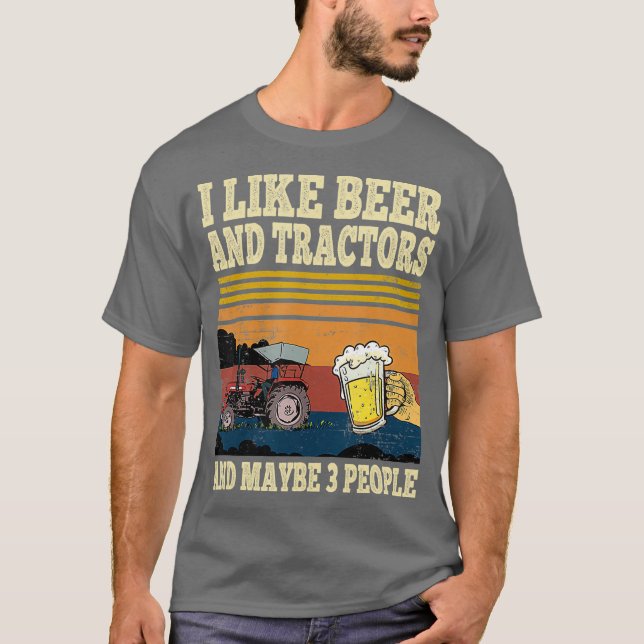 Ich mag Biertracker und vielleicht 3 Leute lustig T-Shirt (Vorderseite)