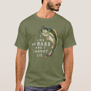 Ich mag Big Bass Funny Funny Fishing T-Shirt