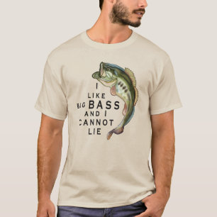 Ich mag Big Bass Funny Funny Fishing T-Shirt