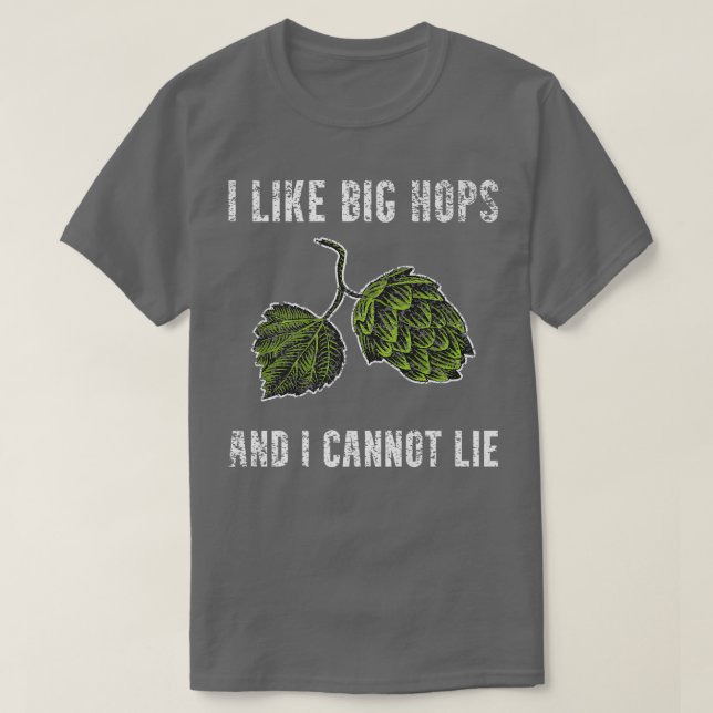 Ich mag Big Hops Funny Craft Biere machen Homebrew T-Shirt (Design vorne)