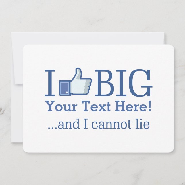 Ich mag Big Personalisiert mit Ihrer Textkreation (Vorderseite)