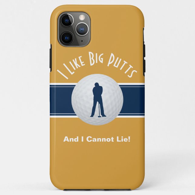 Ich mag Big Putts Golf Spaß Fun Yellow Blue Case-Mate iPhone Hülle (Rückseite)