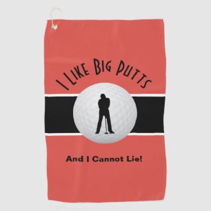 Ich mag Big Putts Golfer Funny Modern Sports Red Golfhandtuch