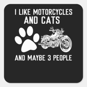 Ich mag Bourbon und mein Motorrad und vielleicht Quadratischer Aufkleber