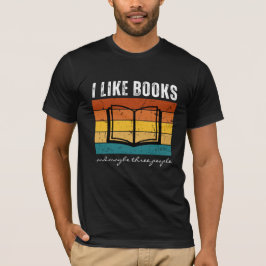 Ich mag Bücher und vielleicht drei Leute Retro-Son T-Shirt