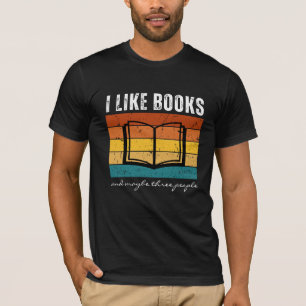 Ich mag Bücher und vielleicht drei Leute Retro-Son T-Shirt