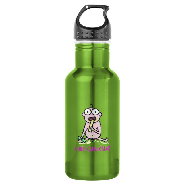 Ich mag Chalkalot Edelstahlflasche (Vorderseite)