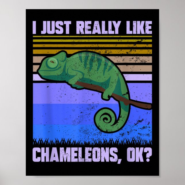 Ich mag Chamäleons Ok Funny Quote Lizar Poster (Vorne)