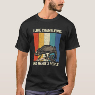 Ich mag Chamäleys und vielleicht 3 Leute Retro Cha T-Shirt