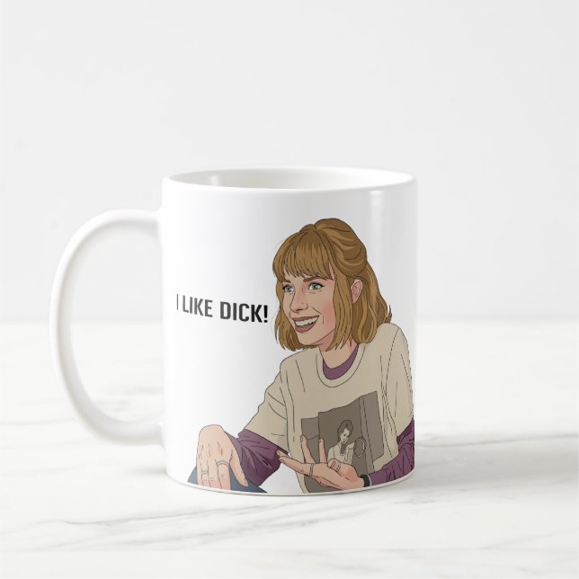 Ich mag D Retro 80er Sarkasmus – "Ich mag Dick!"  Kaffeetasse (Links)