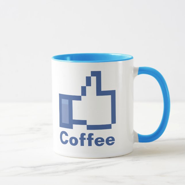 Ich mag Daumen des Kaffees FB Facebook herauf Tasse (Rechts)