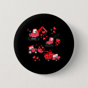 Ich mag deine Baustellen-LKWs Valentinstag Jungen Button