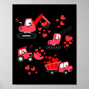 Ich mag deine Baustellen-LKWs Valentinstag Jungen Poster