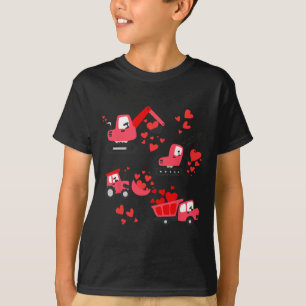 Ich mag deine Baustellen-LKWs Valentinstag Jungen T-Shirt