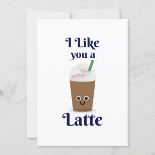 Ich mag dich als Latte. Freigeben der Liebe Feiertagskarte