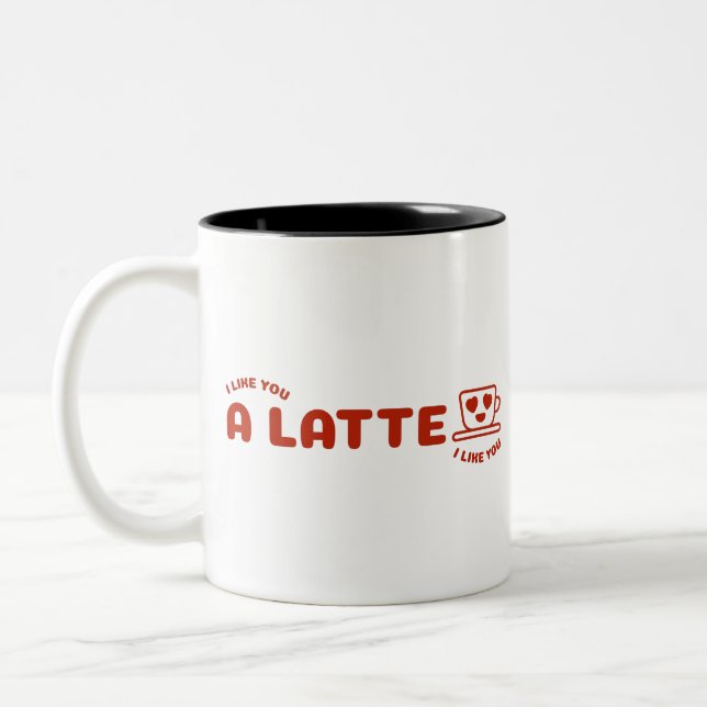 Ich mag dich als Latte Zweifarbige Tasse (Links)