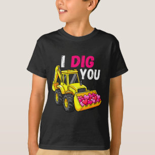 Ich mag dich Bagger Bau Valentin Herz D T-Shirt