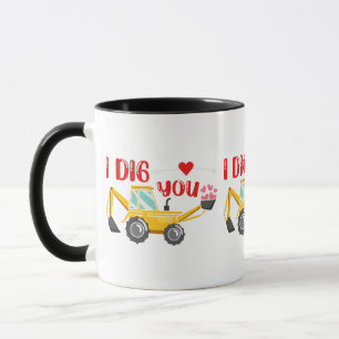 Ich mag dich Bagger Valentinstag Tasse