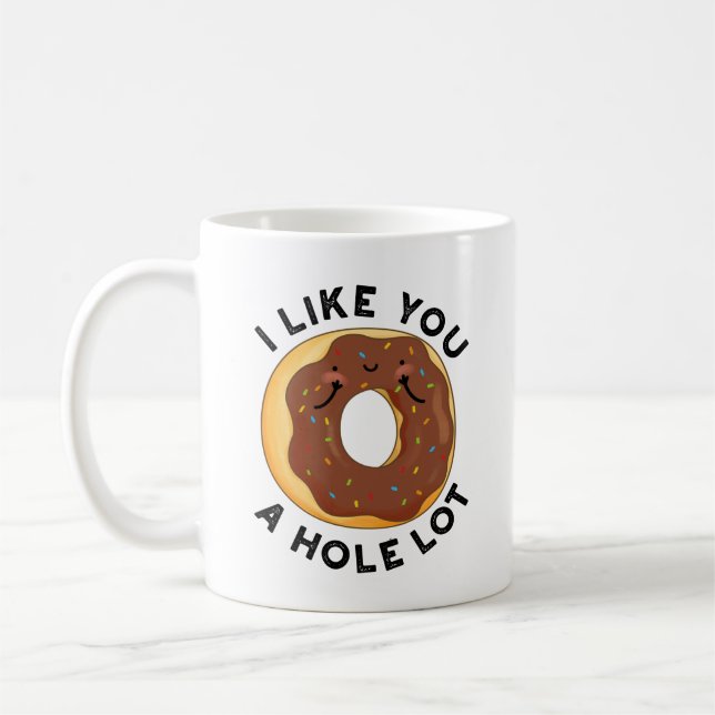 Ich mag dich ein sehr lustiger Donut-Puff Kaffeetasse (Links)