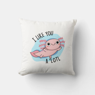 Ich mag dich ein viel lustiger Axolotl Pub Kissen