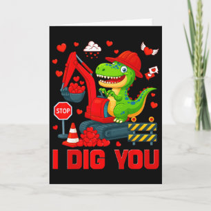 Ich mag dich lustiges Herz Dinosaurier LKW Valenti Karte