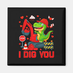 Ich mag dich lustiges Herz Dinosaurier LKW Valenti Magnet
